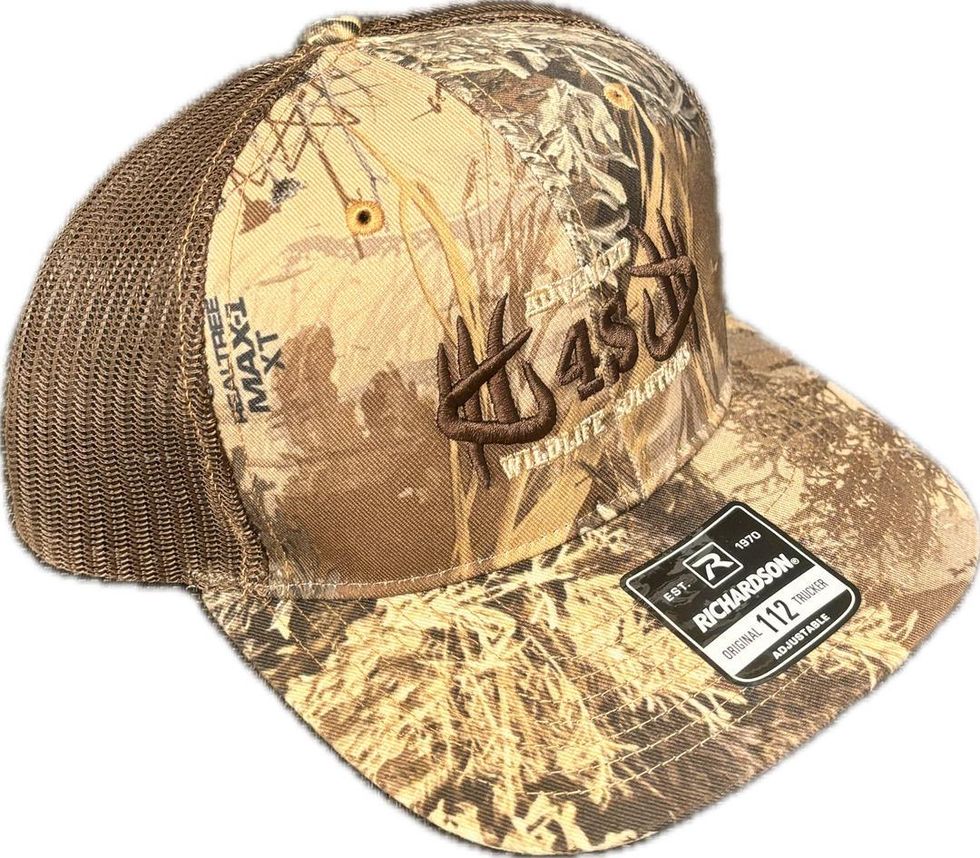 Richardson 112 Realtree Max 1 Mesh Hat with Khaki Brown Logo 63212 4S Advanced Wildlife Solutions